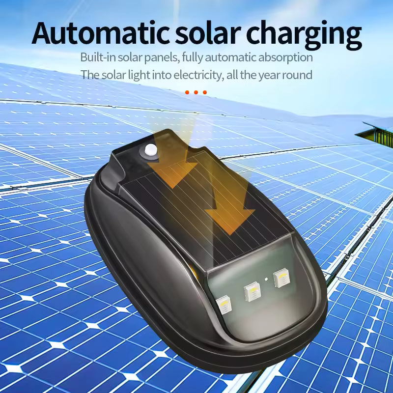 2026 New Solar Car Roof RGB Strobe Light with Remote Control, Waterproof Interior Car Lights 8 Colors Wireless LED Strobe Lights